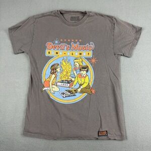 Steven Rhodes "Devil's Music Singalong" Beige‎ Graphic T-Shirt Size Medium